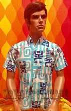 1960's Vintage Men's "Luau" Hawaiian Short Sleeve Shirt, Mid Century, Surfer, Surf, Surfing, Groovy, Beatnik, Tiki Oasis, Aloha.