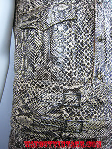 1960's Men Vinyl Faux Python Snake Skin 2 Pc. Buckle Suit Dandy Mod Psychedelic Groovy Carnaby Street, Glam, Biker, Queen Freddie Mercury Era.